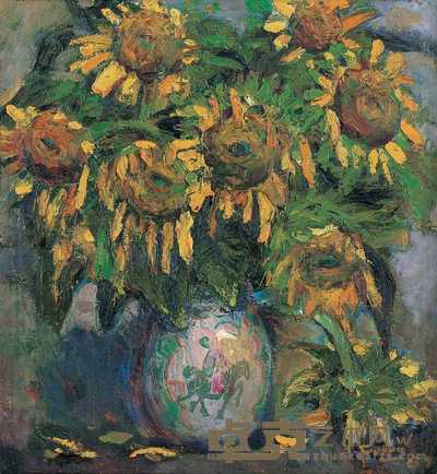 万福堂 2003年作 葵花 55×51cm